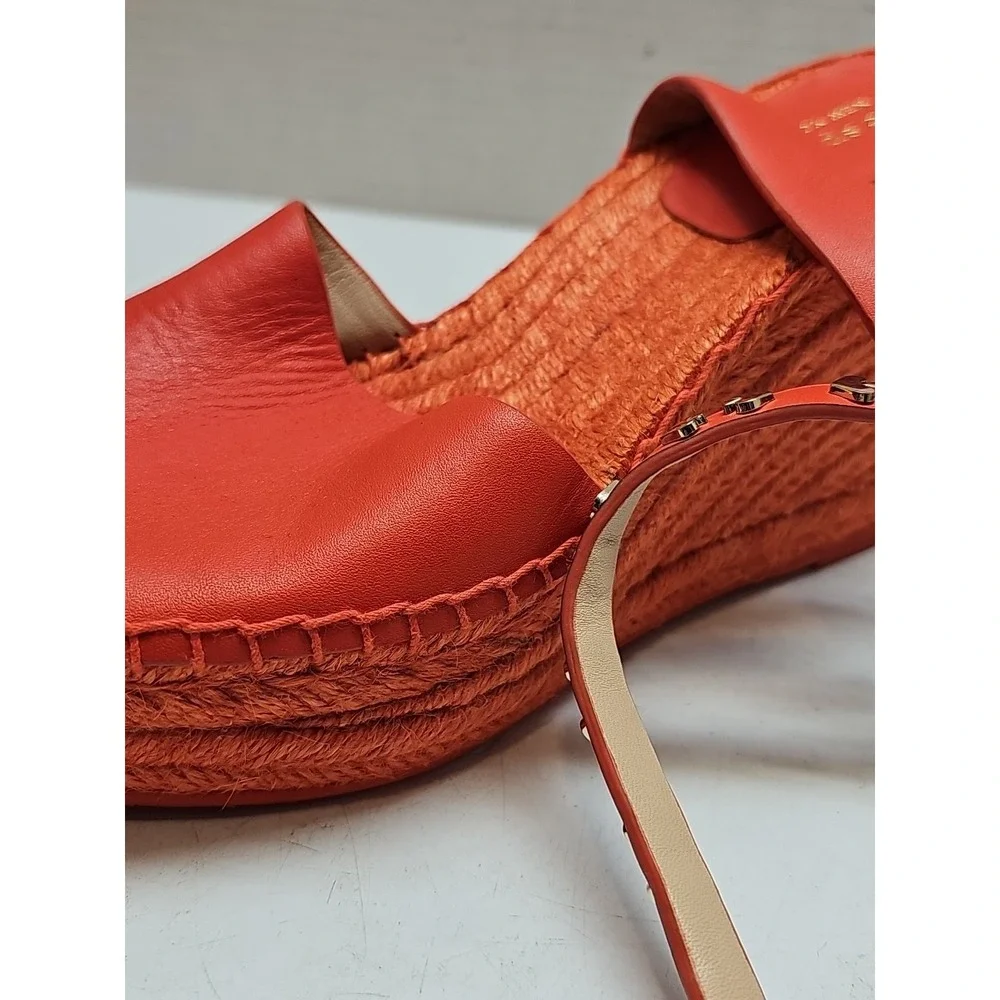 Kate Spade New York Frenchy Espadrille Wedge Sandal 6.5B coral tamarillo